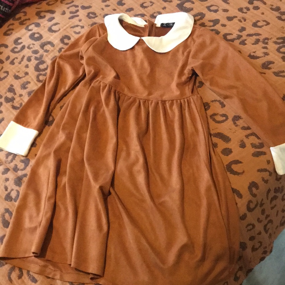 Brown  dress with Peter Pan collar